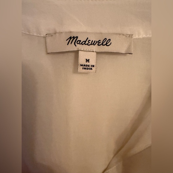 NWOT Madewell Lace-Inset Pintucked Henley Top - Picture 9 of 10